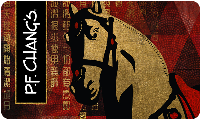 P.F. Chang's gold horse gift card