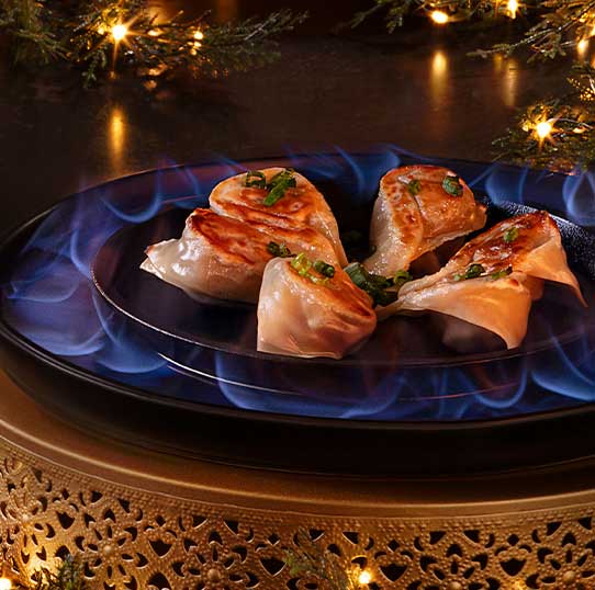 Limited Time Offer FLAMING FILET MIGNON WONTONS
